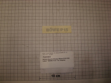 Label "BÖWE P15" for display