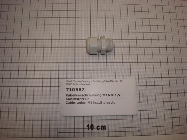 Cable union M16x1,5 plastic