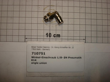Elbow plug connector,1/8"x4mm,brass