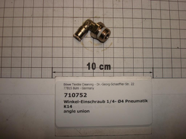 Elbow plug connector,1/4"x4mm,brass
