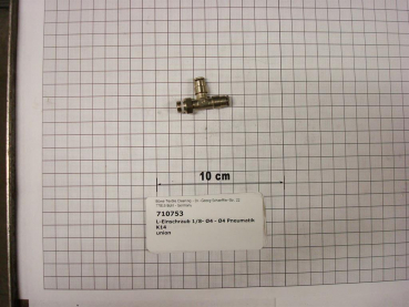 T-plug connector,1/8"x4x4mm,brass