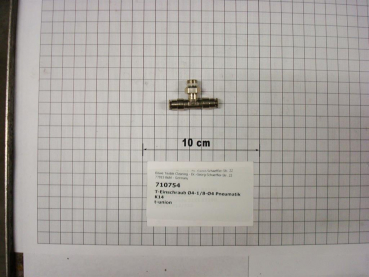 T-plug connector,4x1/8"x4mm,brass