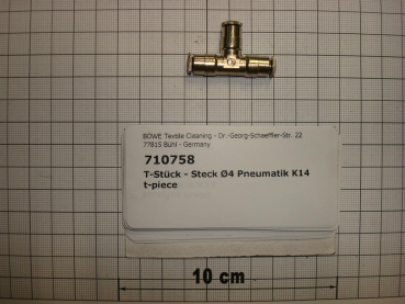 T-plug connector,4x4x4mm,brass