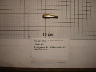 Plug connector,reducing Ø6-Ø4mm,brass
