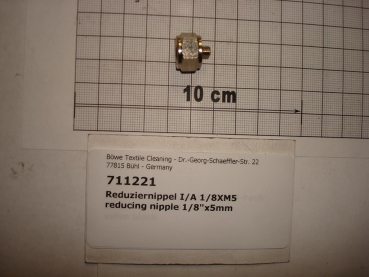 Reducing nipple cylindrical,I/O,G1/8"xM5,nickel-plated brass