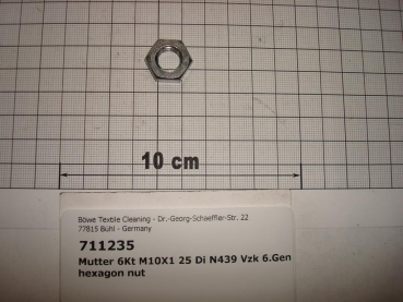 Hexagon nut M10x1.25 galvanized