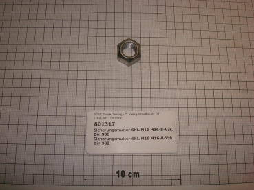Lock nut DIN980, M16, grade 8, galvanized
