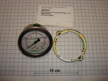 Pressure gauge 1/4" with chrome ring