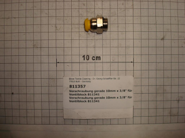 Screw-in connector,straight,3/8"x10mm,brass,for valve block 811341