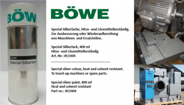 Spray can BÖWE special silver paint 400 ml, heat and solvent resistant
