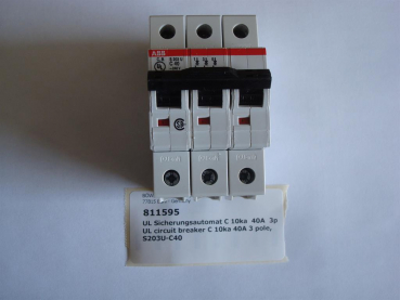 UL circuit breaker C 10ka 40A 3 pole, S203U-C40