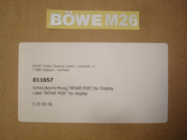 Label "BÖWE M26" for display