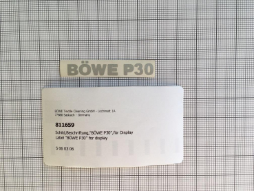 Label "BÖWE P30" for display