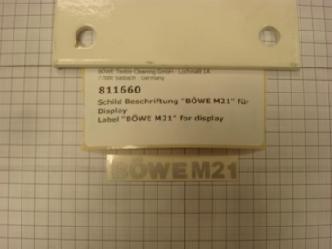 Label "BÖWE M21" for display
