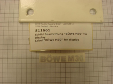 Label "BÖWE M30" for display