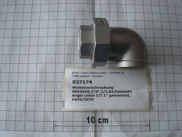Angle union I/I 1" galvanized, P470/SI70