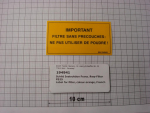 Label for filter, colour orange, French